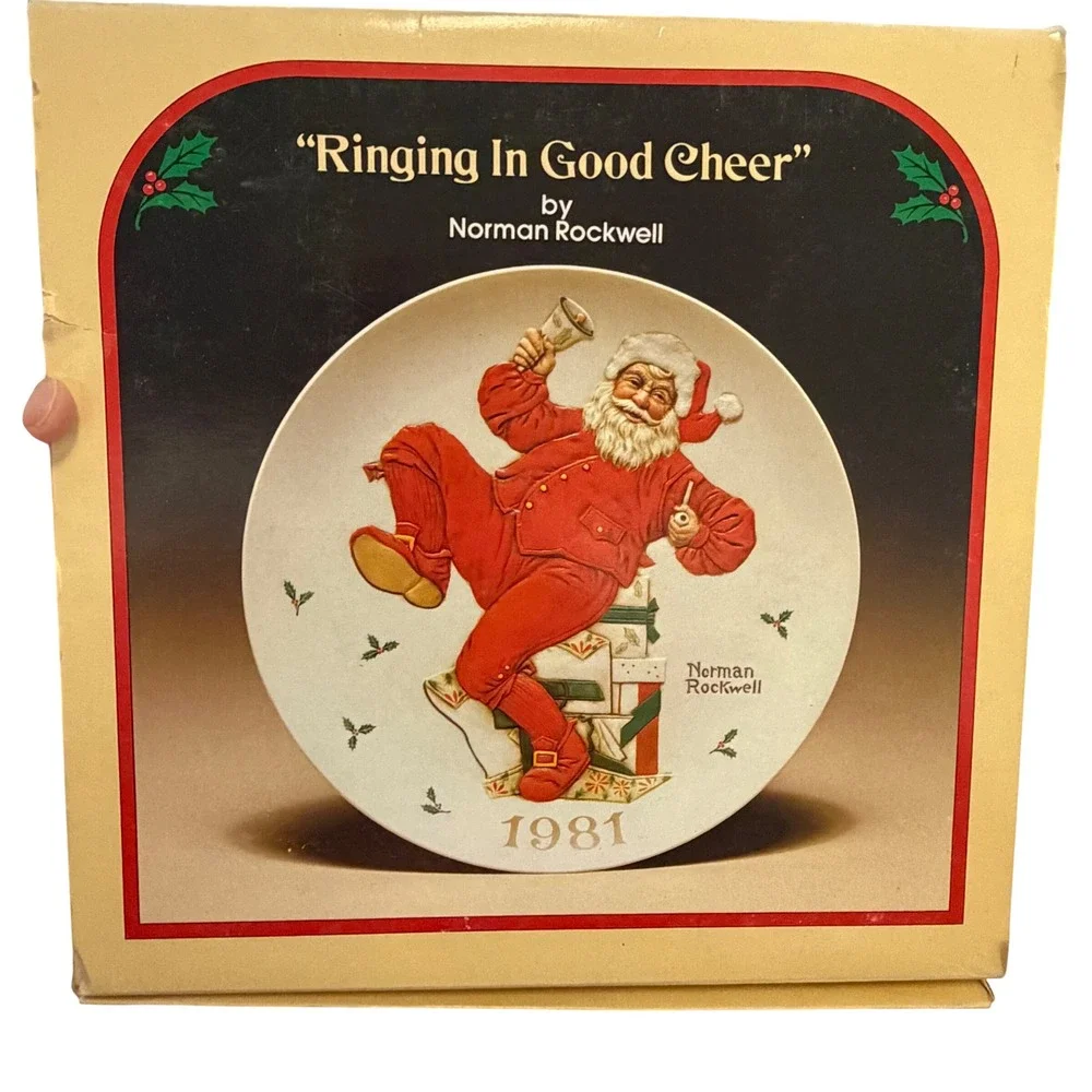 Vintage Norman Rockwell 1981 Christmas Plate Ringing In Good Cheer in Box